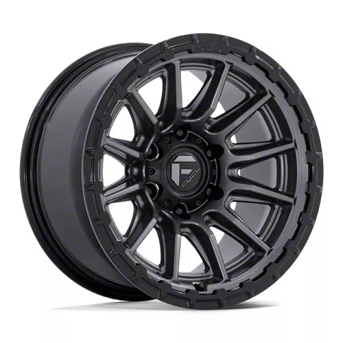 FUEL WHEELS PISTON 17X8.5 6X135 87 25 M-GNMTL GB-LP CAST ALUMINUM MATTE GUNMETAL GLOSS BLACK LIP FC866AB17856325