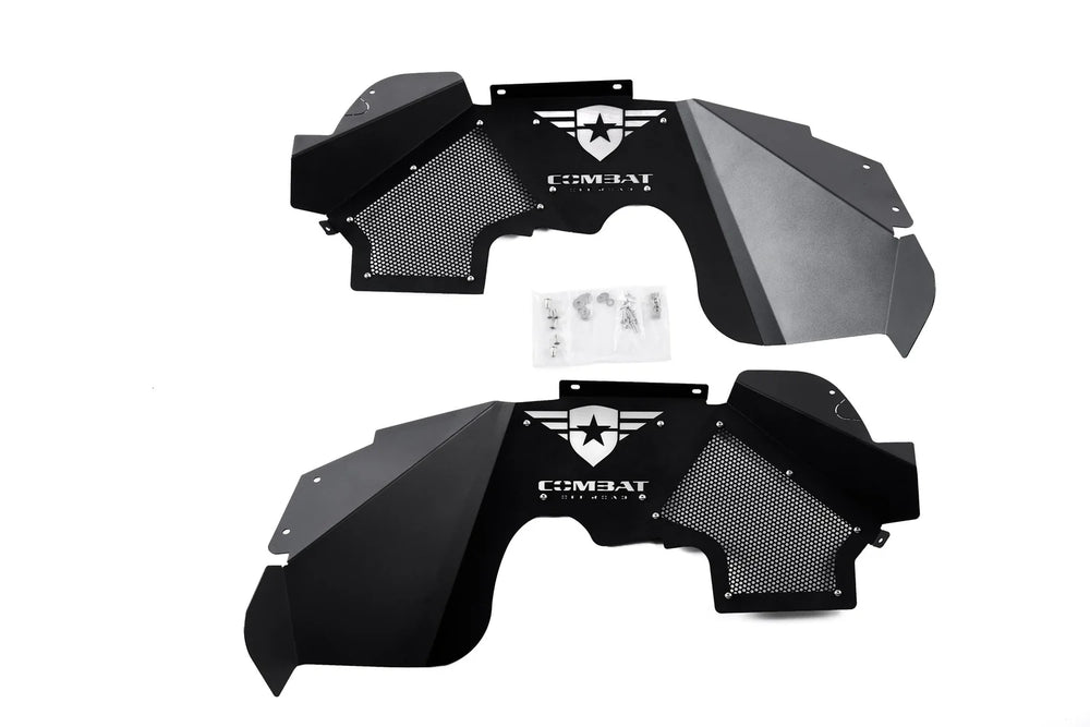 0718 WRANGLER JK/JKU BATTLE READY ALUMINUM INNER FENDER KIT BLACK FRONT