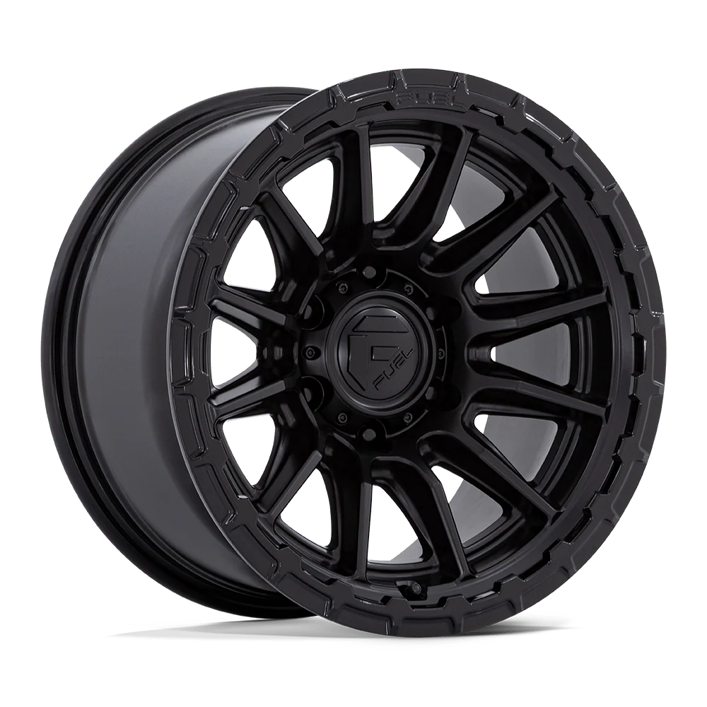 FUEL WHEELS PISTON 17X8.5 5X5 71 25 BLK-OUT GB-LP CAST ALUMINUM BLACKOUT W GLOSS BLACK LIP FC866MX17855025