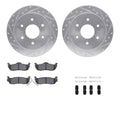 R1 04-15 Infiniti QX56 Rear Drilled & Slotted Silver Brake Rotor Set w/Optimum OE Pads and Hardware