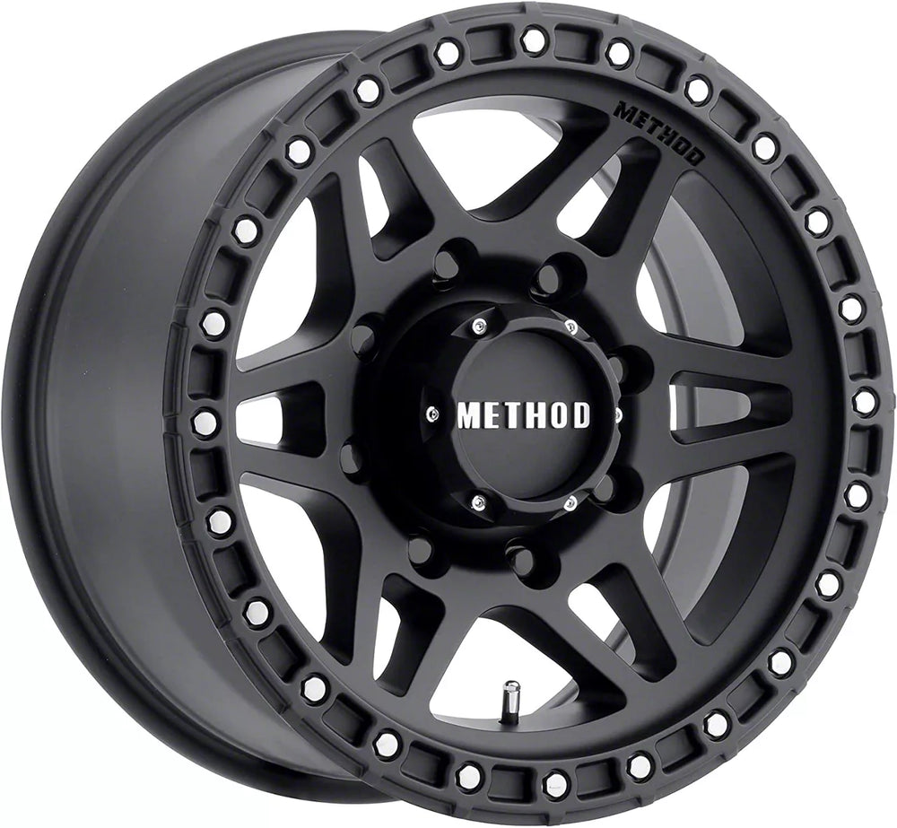 Method MR312 17x8.5 0mm Offset 8x6.5 130.81mm CB Matte Black Wheel