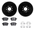 R1 E- Line Series Brake Rotor - D/S - Black w/ Ceramic Pads Hdw