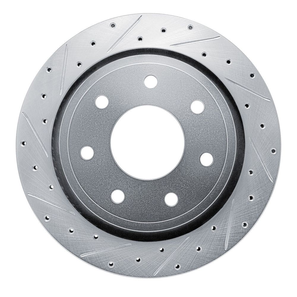 R1 94-94 Ford E-350 Econoline Front Left Drilled & Slotted Black Brake Rotor