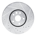 R1 20-22 Ford Mustang Right Front Drilled & Slotted Silver Brake Rotor