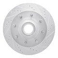 DFC 03-05 Ford Excursion Front Right Drilled & Slotted Silver Brake Rotor