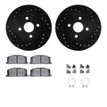 R1 E- Line Series Brake Rotor - D/S - Black w/ Ceramic Pads Hdw Fits Toyota Paseo