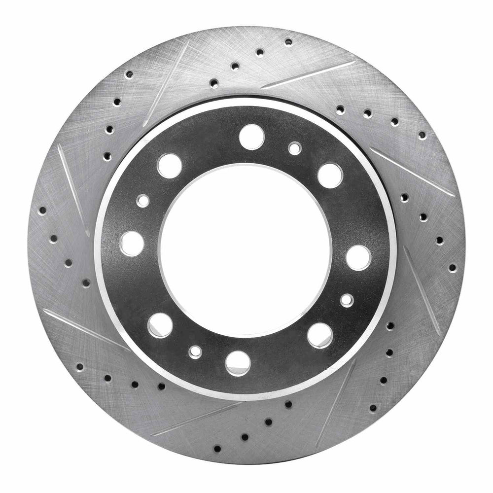 R1 09-25 Dodge Ram 2500 Front Right Drilled & Slotted Black Brake Rotor