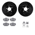 R1 E- Line Series Brake Rotor - D/S - Black w/ Ceramic Pads Hdw Fits Ford Taurus