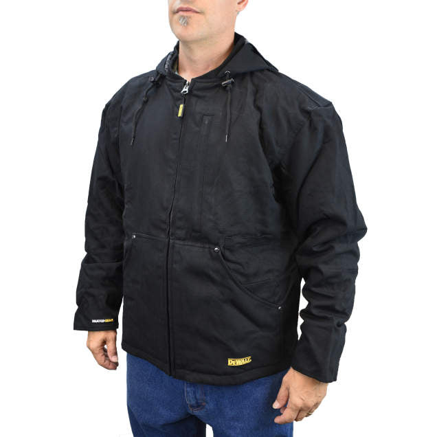 MENS HEATED COAT KITTED BLACK SIZE L