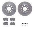 DFC 02-06 Audi A4 Rear Drilled & Slotted Geoperformance Rotors 5000 Advanced Brake Pads w/Hardware