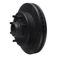 R1 01-02 Chevrolet Express 3500 Front Right Drilled & Slotted Black Brake Rotor