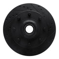 R1 01-02 Chevrolet Express 3500 Front Right Drilled & Slotted Black Brake Rotor