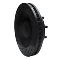 R1 01-02 Chevrolet Express 3500 Front Right Drilled & Slotted Black Brake Rotor
