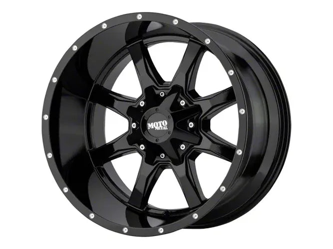 MO970 20x10 8x180.00 GLOSS BLACK W/MILLED LIP (24 mm)