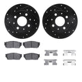 R1 Concepts Brake Rotors - D/S - Black w/ Ceramic Pads Hdw Fits Honda Civic