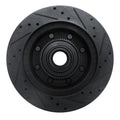 R1 95-07 Ford E-350 Econoline Club Wagon Front Left Drilled & Slotted Black Brake Rotor