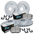 R1 Concepts Brake Rotors - Carbon Coated w/ Euro Ceramic Pads Hdw Fits Volkswagen Cabrio