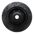 R1 95-07 Ford E-150 Econoline Front Right Drilled & Slotted Black Brake Rotor