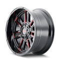 MAYHEM APOLLO 8115 GLOSS BLACK PRISM RED MILLED 20X9 6-135 6-139.7 18MM 106MM