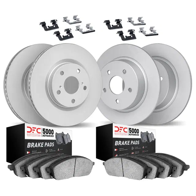 DFC 09-19 Pontiac Vibe Front & Rear Geospec Rotors with 5000 Advanced Brake Pads w/Hardware