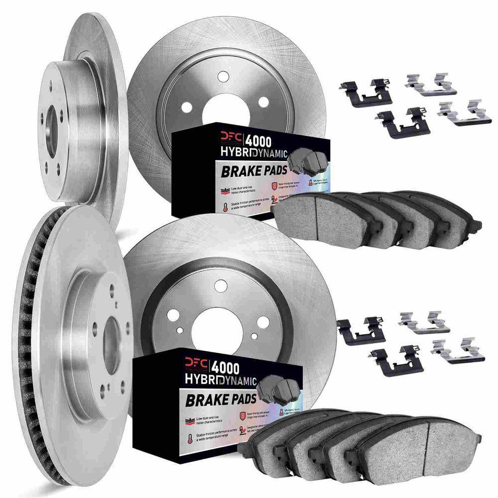 DFC 13-18 Subaru Forester Front & Rear Rotors w/4000 HybriDynamic Brake Pads w/Hardware