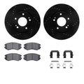R1 E- Line Series Brake Rotor - D/S - Black w/ Ceramic Pads Hdw
