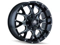 ~(48 lbs. 22X22X11)~ WARRIOR (8015) BLACK/MILLED SPOKES 20X10 8-165.1/8-170 -25MM 130.8MM