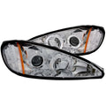 9905 PONTIAC GRAND AM PROJECTOR HALO W/LED CHROME CLEAR HEADLIGHTS