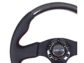 NRG Carbon Fiber Steering Wheel (315mm) Leather Trim w/Red Stitching