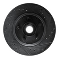 R1 69-73 Chrysler 300 Front Right Drilled & Slotted Black Brake Rotor