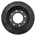 R1 11-25 Chevrolet Silverado 3500 HD Front Right Drilled & Slotted Black Brake Rotor
