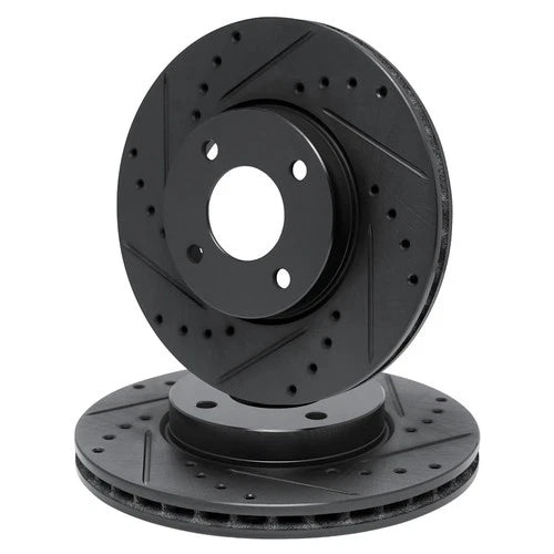 R1 Concepts Brake Rotor- D/S - Black Fits Mazda Protege
