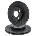 R1 Concepts Brake Rotor- D/S - Black Fits Mazda Protege