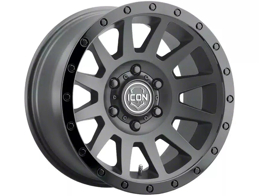 ICON Compression 17x8.5 6x135 6mm Offset 5in BS 87.1mm Bore Double Black Wheel