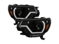 xTune 12-15 Toyota Tacoma Projector Headlights w/ Light Bar - Black (PRO-JH-TTA12-LB-BK)