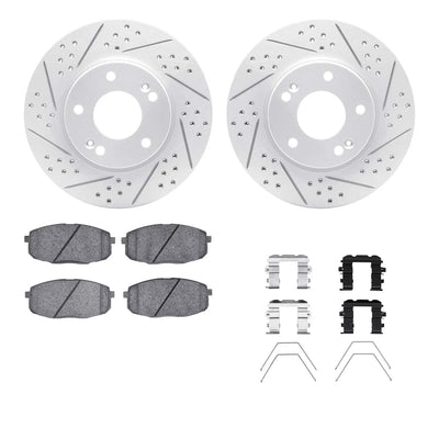 DFC 14-25 Hyundai Elantra GT Front Drill/Slot Geoperf Rotors 5000 Advanced Brake Pads w/Hardware
