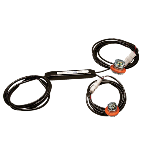 LED FLASHER: HIDEALED 2 HEAD WIDE (4 LED) 12VDC AMBER/AMBER