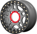 KMC POWERSPORTS KS240 15X7 4X137 G-MTL BLK-RING 38MM - KS24057048438