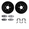 R1 E- Line Series Brake Rotor - D/S - Black w/ Ceramic Pads Hdw Fits Mazda 3