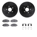 R1 E- Line Series Brake Rotor - D/S - Black w/ Ceramic Pads Hdw Fits Honda Accord