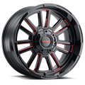 MAYHEM APOLLO 8115 GLOSS BLACK PRISM RED MILLED 20X9 6-135 6-139.7 18MM 106MM