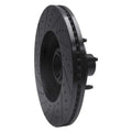 R1 04-06 Ford E-150 Front Right Drilled & Slotted Black Brake Rotor