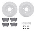 DFC 01-05 Acura EL Rear Drilled & Slotted Geoperformance Rotors 5000 Advanced Brake Pads w/Hardware