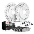DFC 01-05 Acura EL Rear Drilled & Slotted Geoperformance Rotors 5000 Advanced Brake Pads w/Hardware