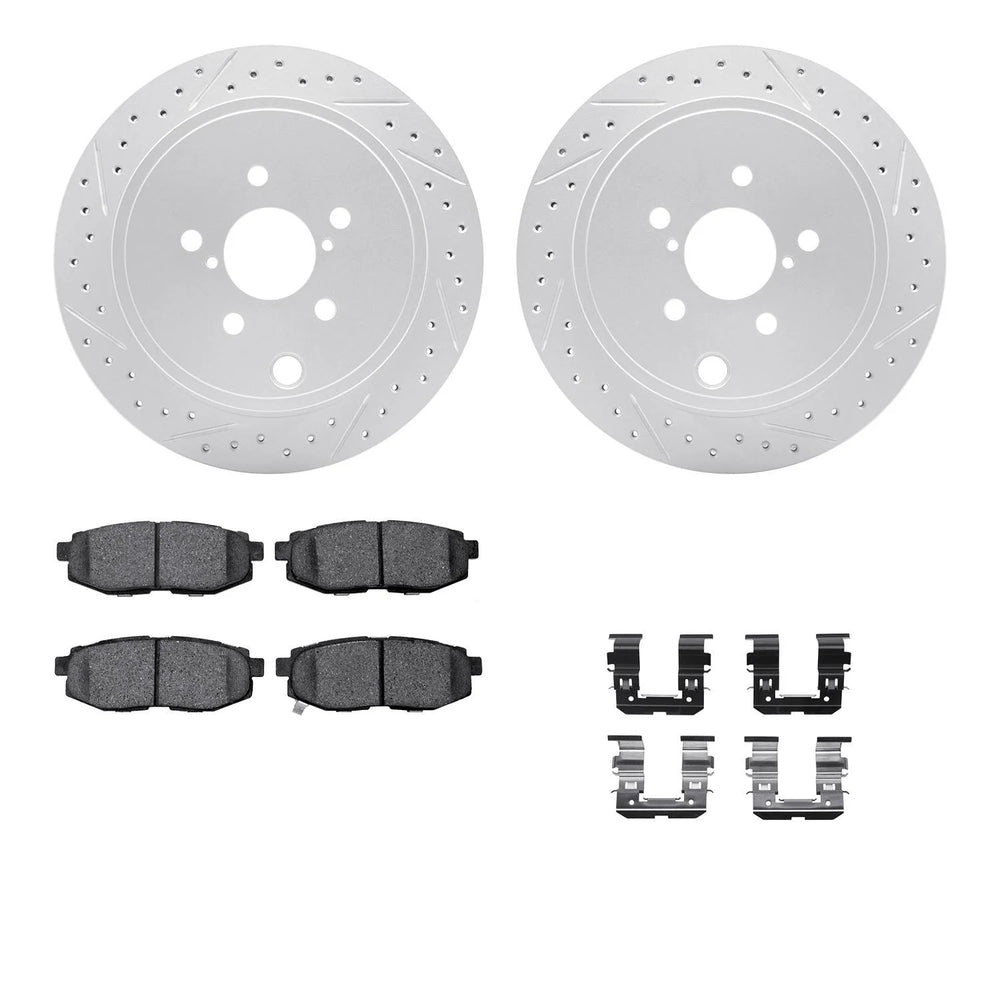 DFC 10-25 Scion FR-S Rear Drilled & Slotted Geoperformance Rotors 5000 Advanced Pads w/Hardware