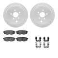 DFC 10-25 Scion FR-S Rear Drilled & Slotted Geoperformance Rotors 5000 Advanced Pads w/Hardware