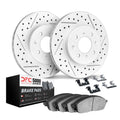 DFC 88-89 Honda Civic Front Drilled & Slotted Geoperformance Rotors 5000 Advanced Pads w/Hardware