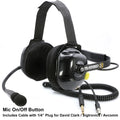 Rugged Radios FHS BTH FSI Headset w/ Mic I/O Button / For David Clark / Sigtronics / Avcomm