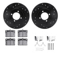 R1 E- Line Series Brake Rotor - D/S - Black w/ Ceramic Pads Hdw Fits Toyota Corolla