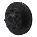 R1 93-95 Chevrolet G30 Front Left Drilled & Slotted Black Brake Rotor